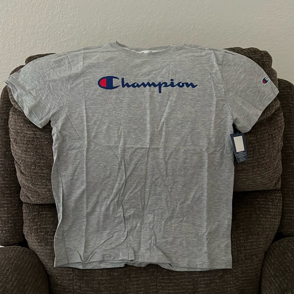 Champion tshirt, size M, gray, new with tags.